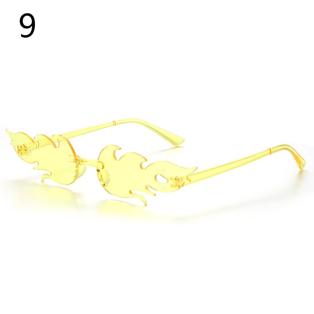 Novel Maple Leaf Shape Sunglasses for Women Metal Rimless Sun Glasses Retro Party Decorative Unique Street Catwalk Prom Eyewear