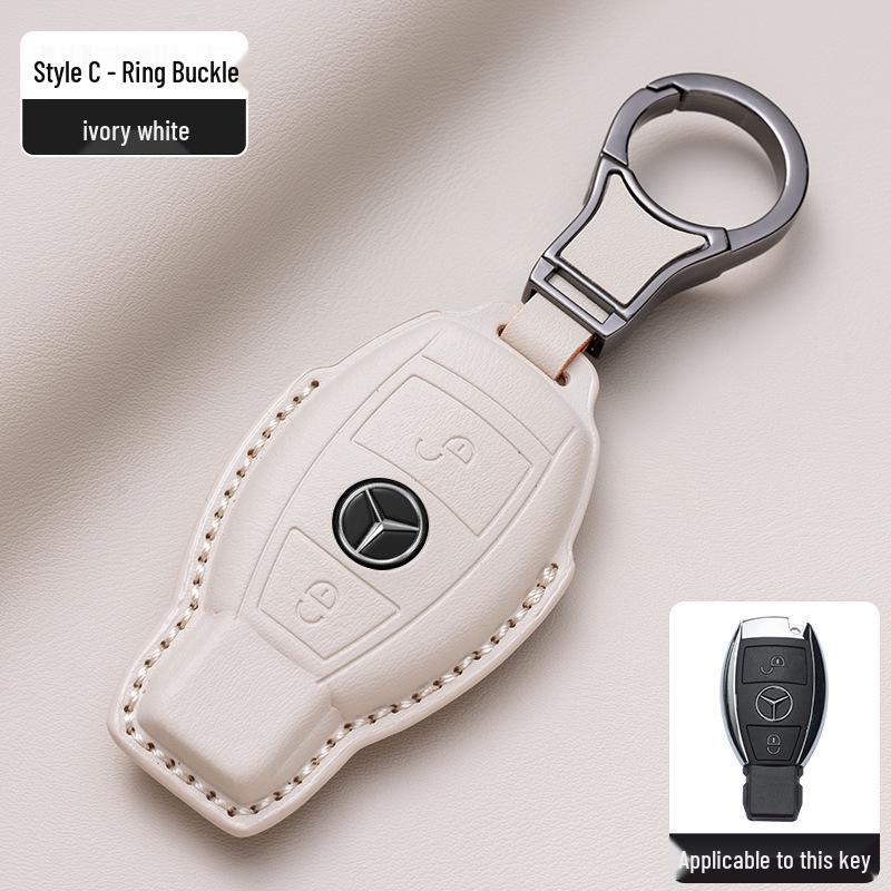Mercedes-Benz Original Color Nappa Leather Key Case for GLE, GLAC200L, C260L, E300L, E-Class, S-Class, and C-Class.