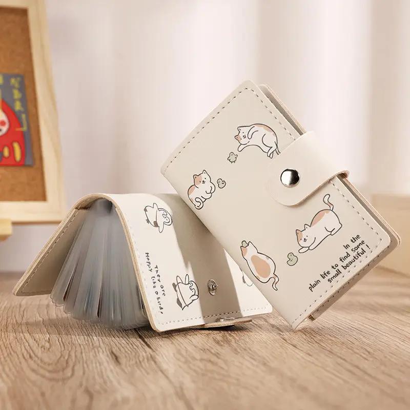 ID Cards Holders Anti Thief Cartoon Cat Bank Credit Bus Cards Cover Business Card Holder Coin Pouch Wallets Bag Organizer Purse