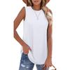 Spring and Summer Solid Color Round Neck Loose Sleeveless Casual T-shirt