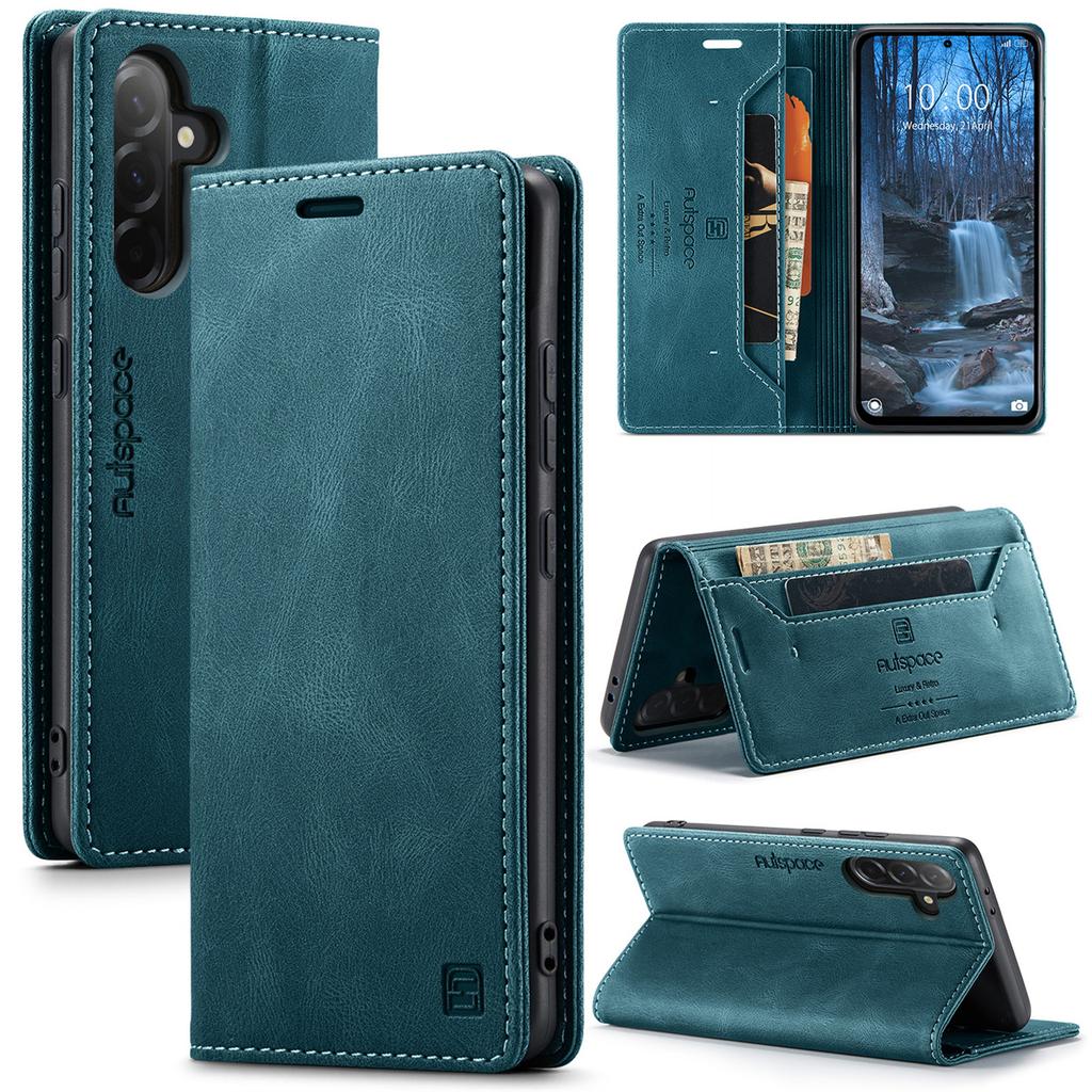 Premium Vintage Leather Wallet Case for Samsung Galaxy A36 - RFID Protection Flip Cover with Card Slots, Shockproof Retro Style (4 Colors)