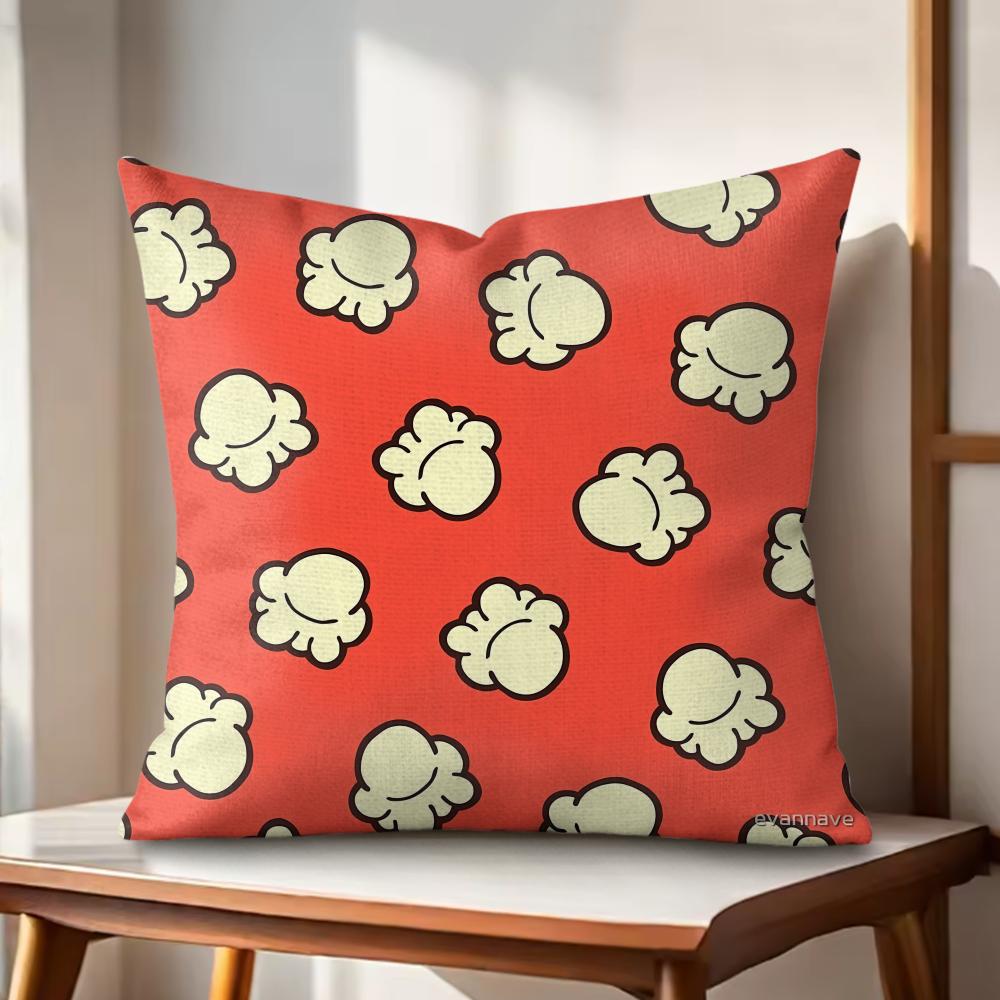 Classic Popcorn Cushion Cover Natural Linen Organic Fabric DoubleSided Printing Couch Pillow Covers Home Decor