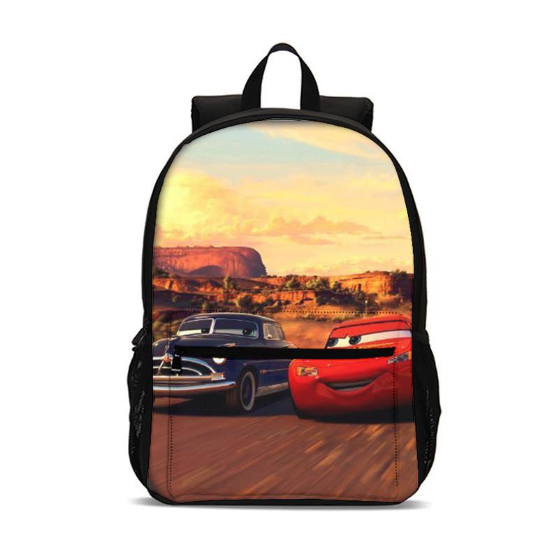 Cars Movies Cartoon Backpack For Kids With Nylon Material And Spacious Design