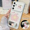 Flower Pattern Faux Leather Phone Case For Samsung S26 Ultra S26 Plus S25 S24 S23Ultra A56 A36 TPU Back Cover With Stand/Lanyard
