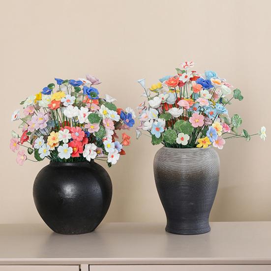 Ručně vyráběná keramická simulace květiny Realistický umělý barevný květ Dekorace Umělá květina se stonkem DIY Dekorace vázy