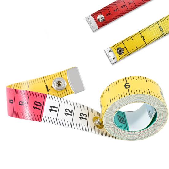 Double-sided Tape Measure with Snap Button Mini Soft Measuring Tape Portable Tailor Sewing Cloth Weight Loss Body Measuring Tape Flexible Ruler Tape