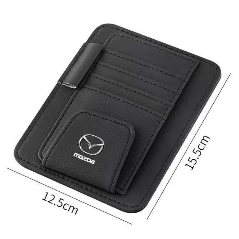 2025 Hot Car Card Holder Sun Visor Organizer For Mazda CX3 CX5 CX8 CX30 Mazda 2 3 6 Sunvisor Ticket Sunglasses Holder Storage Po