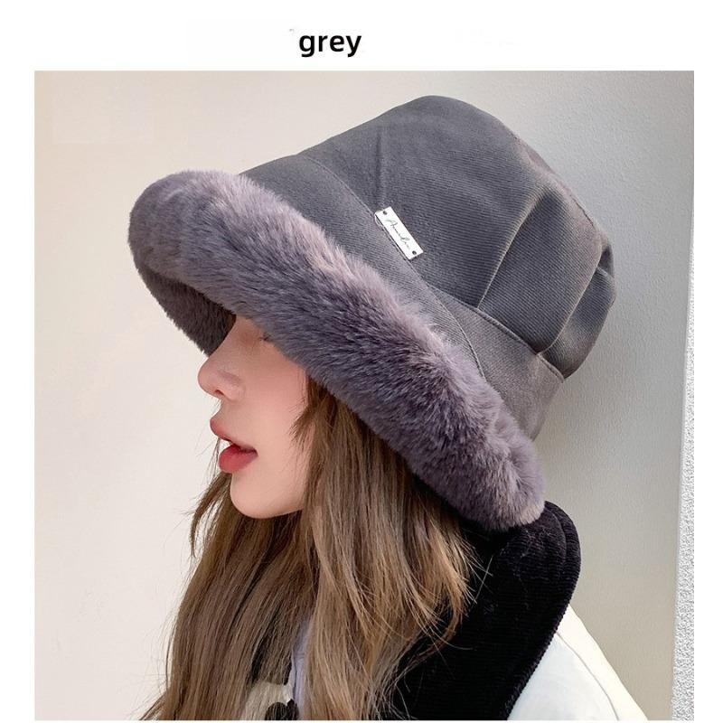 1pc Womens Winter Fleece Bucket Hat,Warm Faux Mink Plush Hat Fluffy Fisherman Fuzzy pullover Hat skull Hat For Outdoor dailywear