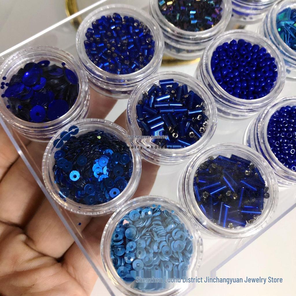 Sapphire Blue Beads & Sequins for DIY Evening Dress Accessories