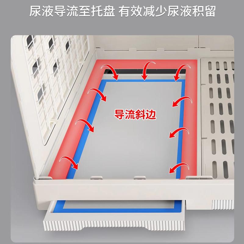 Panoramic View Rabbit Villa Large Drawer Style Cage for Dutch Guinea Pigs Easy Clean Home Habitat Spacious Rodent Enclosure