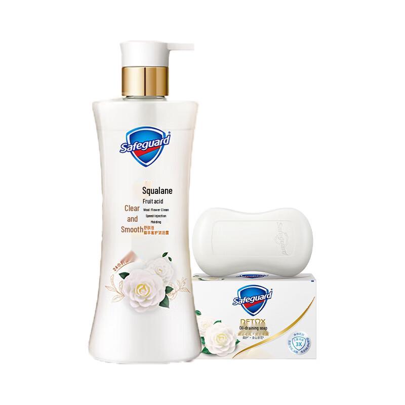 

Safeguard Gentle Camellia Body Wash & Detox Soap Set