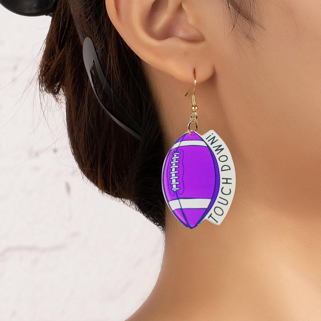 Rugby earrings, earrings, simple fashion and creative niche women's earrings, daily casual pie