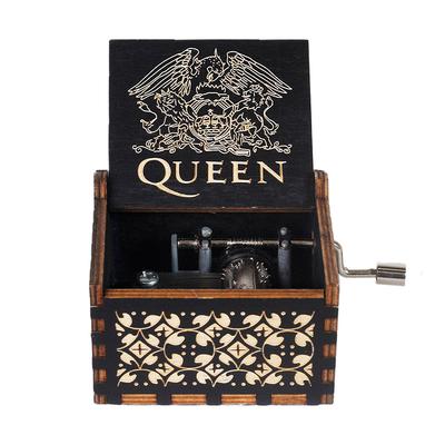 1ks Dřevěná Retro Styl Ruční Kliková Hrací Skříňka Queen Bohemian Party Domácí Dekorace Vánoce Valentýn Den Díkůvzdání Dárky