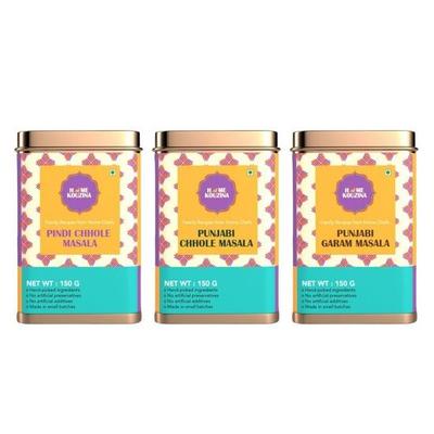 Home Kouzina Punjabi Feast Trio – 3 X 150g | Punjabi Garam Masala, Chhole Masala & Meat Masala | Authentic Spice Blends