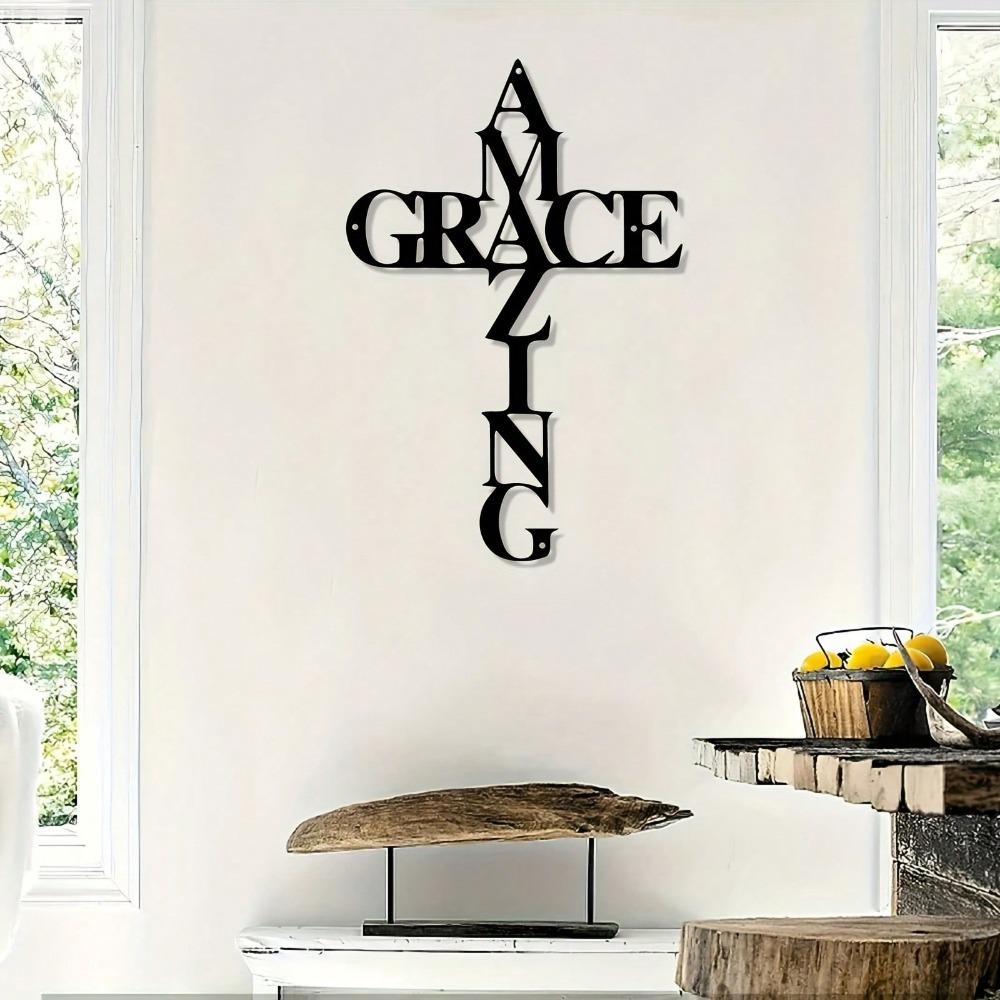 Retro Cross Metal Wall Art Iron Religious Home Decor Christmas Gift