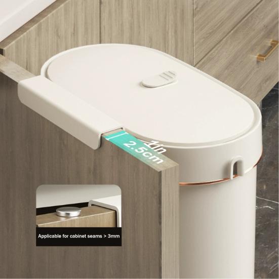 Wall-Mounted Trash Can with Lid Anti-Odor Insect-Proof Sealed Design No Drilling Large Opening Kitchen Garbage Bin