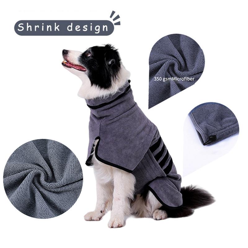Luxurious Soft Microfiber Dog Bathrobe Coat Adjustable Thickened Super Absorbent Warm Pet Bath Towels Cats Dogs Bathing Supplies