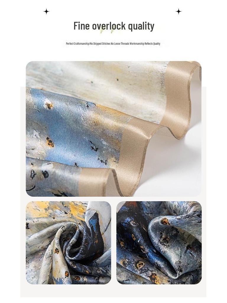Ballet Girl Print Mulberry Silk Scarf – Elegant Autumn Square Neck Scarf for Women