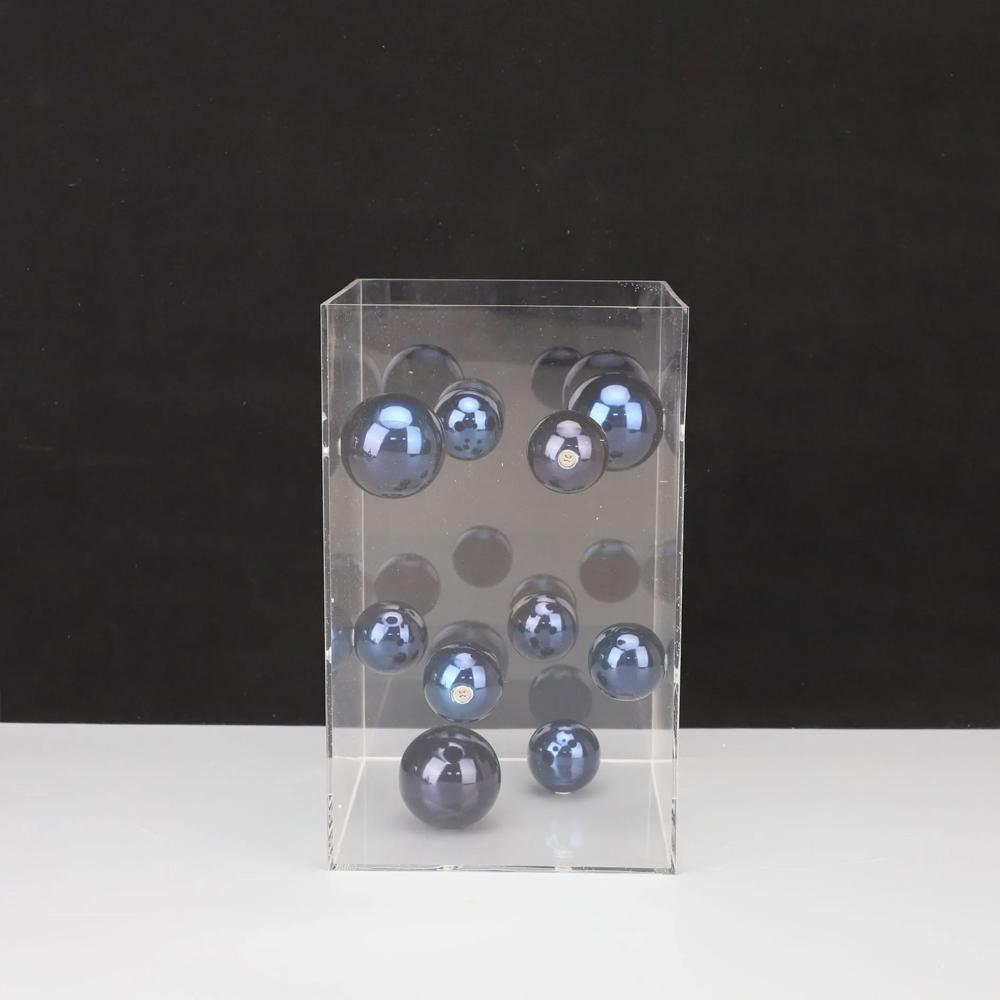 Creative Square Acrylic Cover Sphere Decoration Living Room Porch Cabinet Crafts Ornament Modern Clear Acrylic Square Home Decor