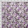 oneOone Cotton Flex Medium Purple Fabric Flower & Leaves Watercolor Sewing Craft Projects Fabric Prints By Yard 40 Inch