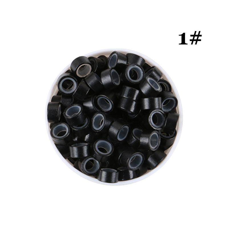 

Hair Extension Ring 5535 X35 Aluminum Wig Tool Silicone Hair Extension Buckle Export Hairdressing Black Brown Seamless Hair Extension Hair Clip Black (1#)