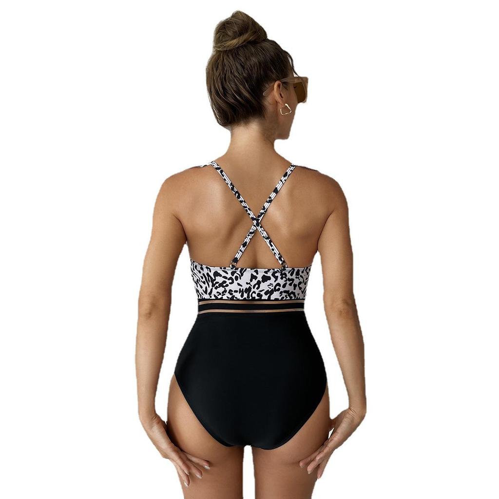 2023 Ruffle Lace Print One-Piece Women's Swimsuit