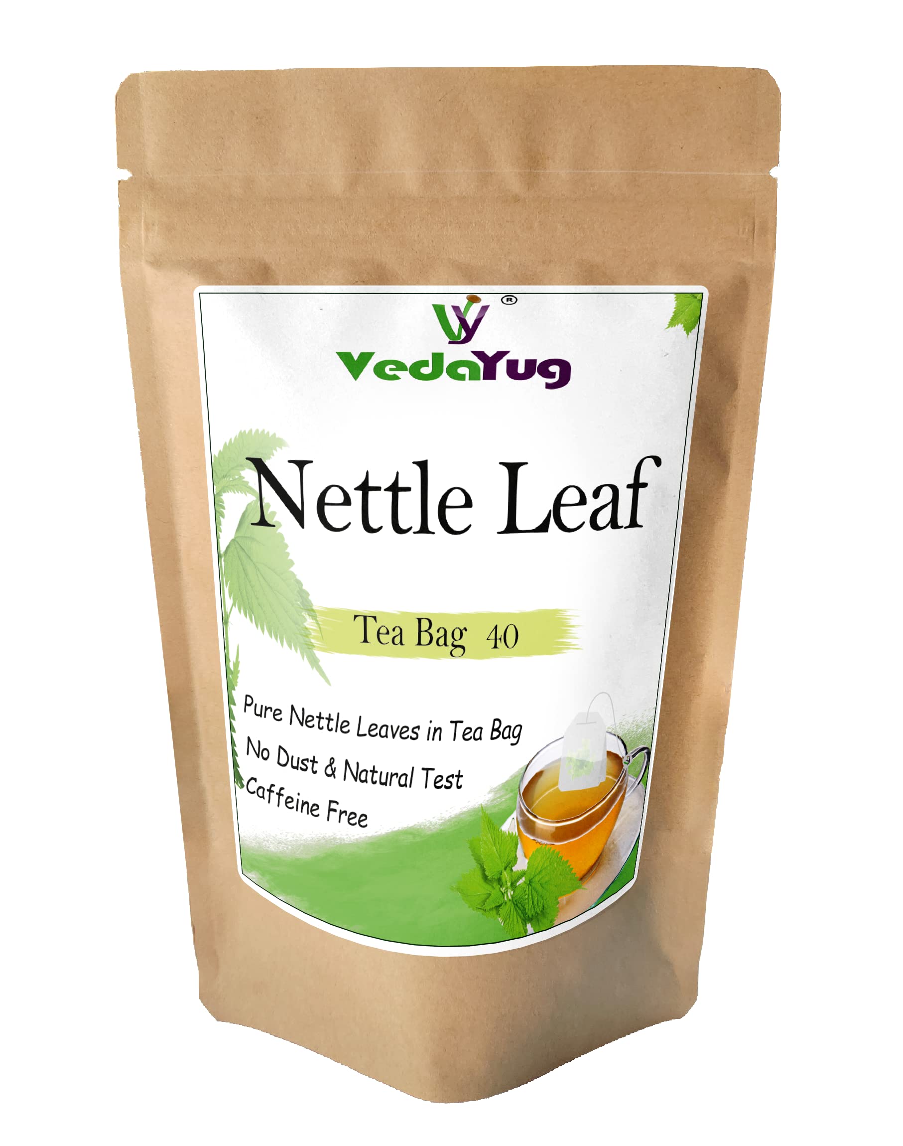 VY VedaYug Nettle Leaf Tea 40 Tea Bags/Himalayan Stinging Nettle Dried / 100% Natural & Pure Herbs - 40 Pec
