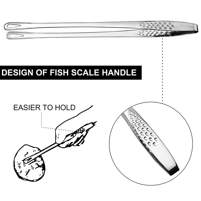Good-Kitchen Tweezer Tongs,Extra-Long Stainless Steel Tongs With Precision