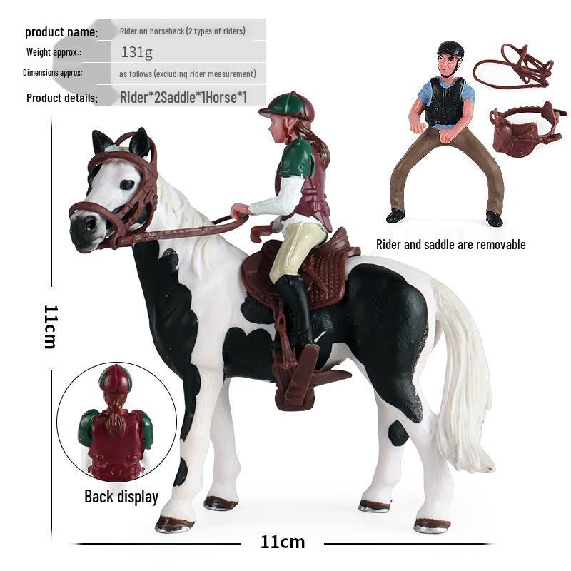 Farm Animal and Human Figures Playset with Fences: Rabbit, Sheep, Donkey, Cow - Parent-Child Simulation Toy