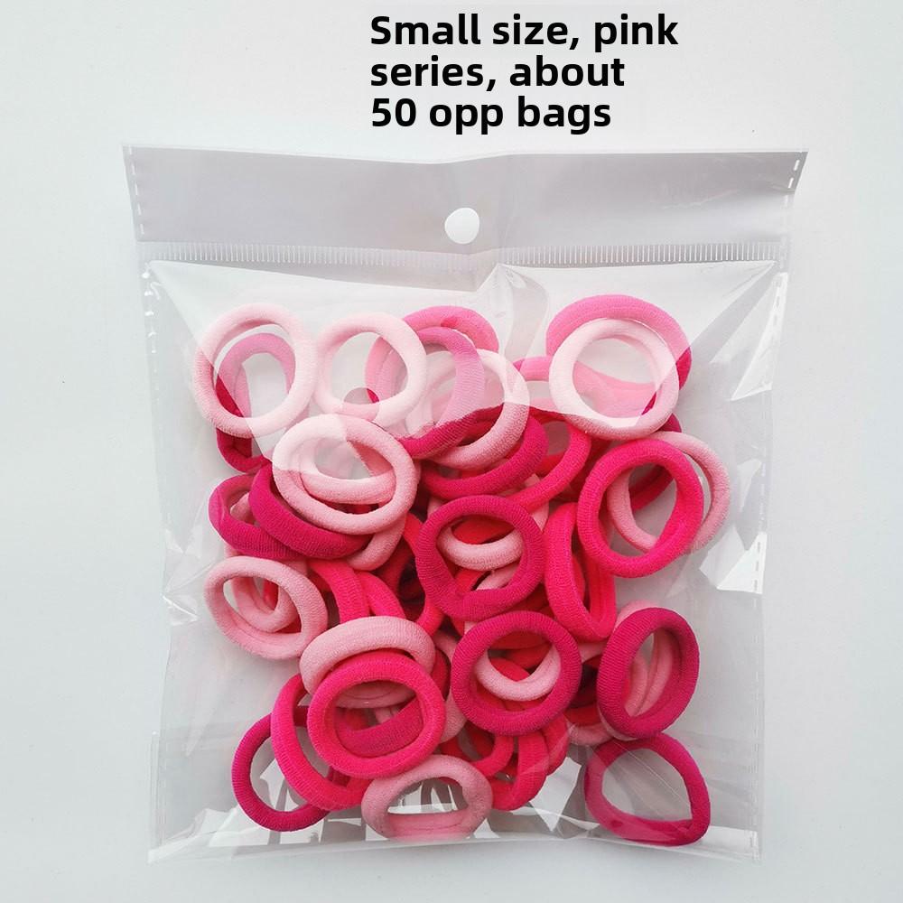2.5cm Soft Seamless Hair Ties for Kids, No Damage Toddler Hair Bands 50Pcs