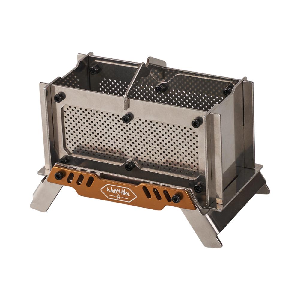 Кемпинговая жаровня из нержавеющей стали, маленький угольный мангал, уличная дровяная печь, настольный костровой мангал для улицы, дома, стола серебряный