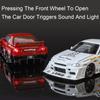 1:24 Scale GTR-S15 GTR-R34 Sports Car Model Toy Wheel Steering Doors Opened High Simulation Vehicle Models Collectible Item