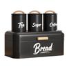 4-teiliges Küchen-Brotkasten- und Organizer-Set mit Kaffee-, Tee- und Zuckerdosen Stabiler Metall Deckel