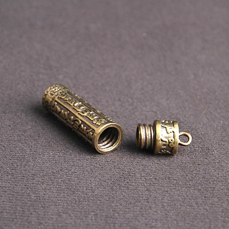 Vintage Brass Scripture Pendant Safety Auspicious Pendant Detachable Pendant