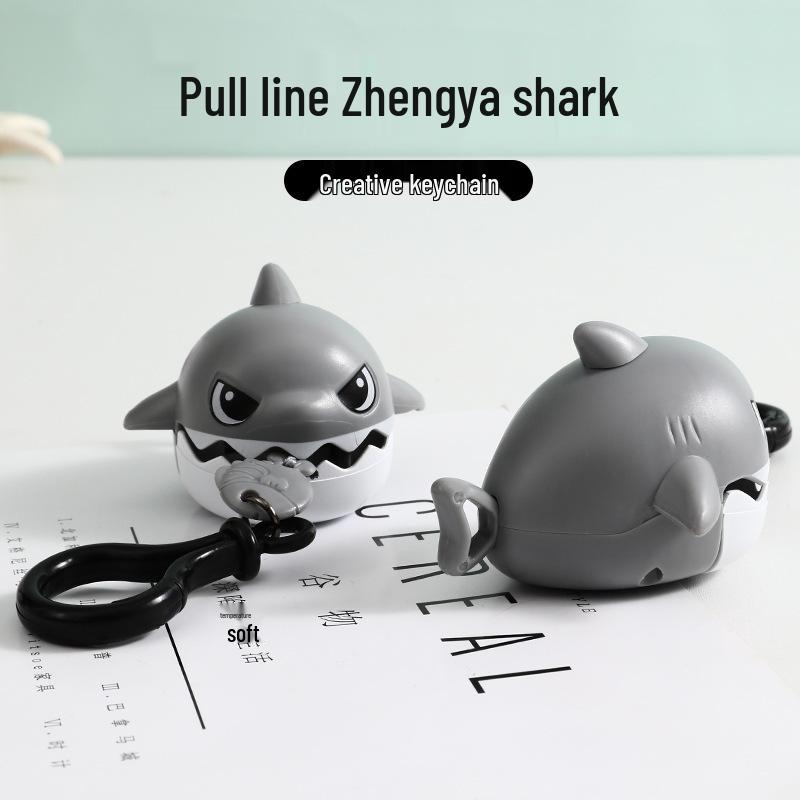 Cartoon Shark Bite Teeth Keychain - Cute Stress Relief Toy Backpack Pendant