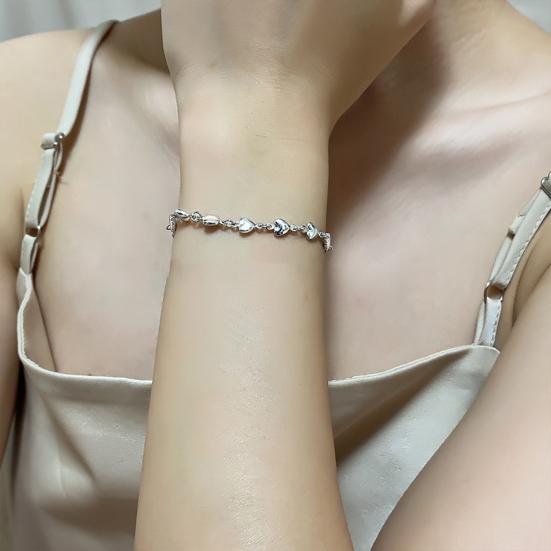 Brățară pentru femei Ajustabilă, dulce, romantică, strălucitoare, decorație perfectă, cadou de aniversare, inimă plină de dragoste