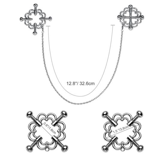 1 par metall brystvorteklemme Justerbar brystklemme Hollow Out Design Voksen sexleketøy