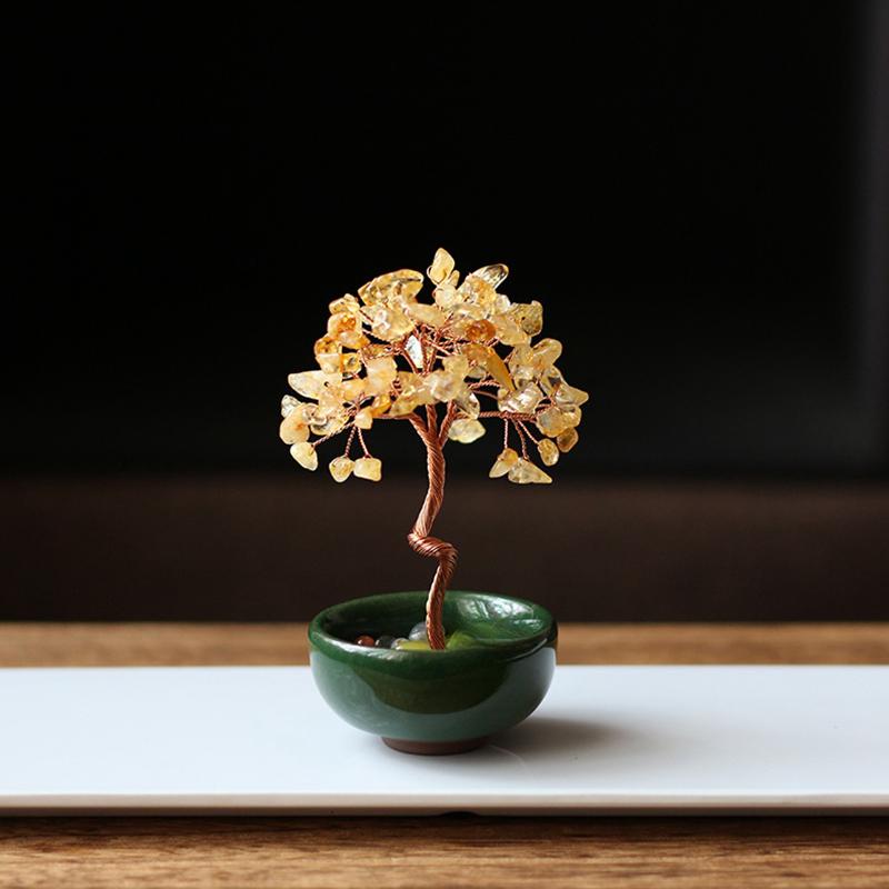 Kristallbaum für Hausdeko Geld Bonsai Baum Reiki Feng Shui Ornamente für Positive Energie Spirituelle Geschenke