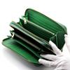 [Revetta] Crocodile Leather Long Wallet, Large Capacity, 40 Card Slots, Men's Wallet, Green, Double Round Zipper, Genuine Leather, Single Piece Leathe