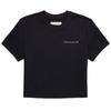 CK/Calvin Klein Série Jennie Crop Top Brodé en Pur Coton avec Épaules Classiques et Manches Courtes Hauts pour Femme Couleur Espace-Noir 40305WD-BAE