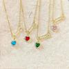 Modern Heart Pendant Necklace Chain Necklace Safety Pin Neck Jewelry Alloy Texture Suitable for Women Who Love Details