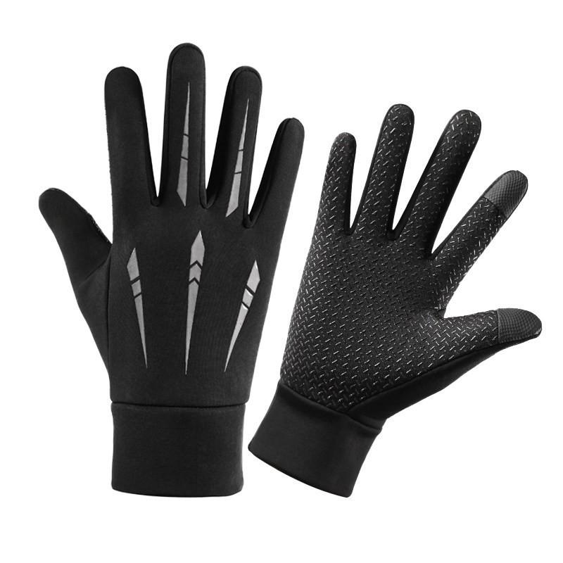 

Men s Windproof Fleece Lined Touchscreen Gloves, Water Repellent for Cold Weather Sports and Cycling One Size серый