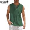 QICED Cotton Sleeveless T-shirt Men's Fashion Loose Shirt Printed Compassionate Shirt