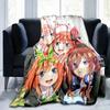 The Quintessential Quintuplets Nakano Ichika Miku Yotsuba Anime HD Print Anime Blanket Flannel Family Blanket Throw Blanket