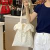 Summer Floral Chiff Ruffle Women's Shoulder Bags Lightweight Portable Ladies Handbags Casual Travel Simple Girls Shopping Tote