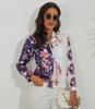European and American Women's Slim Fit Printed Zipper Jacket - Autumn/Winter Collection