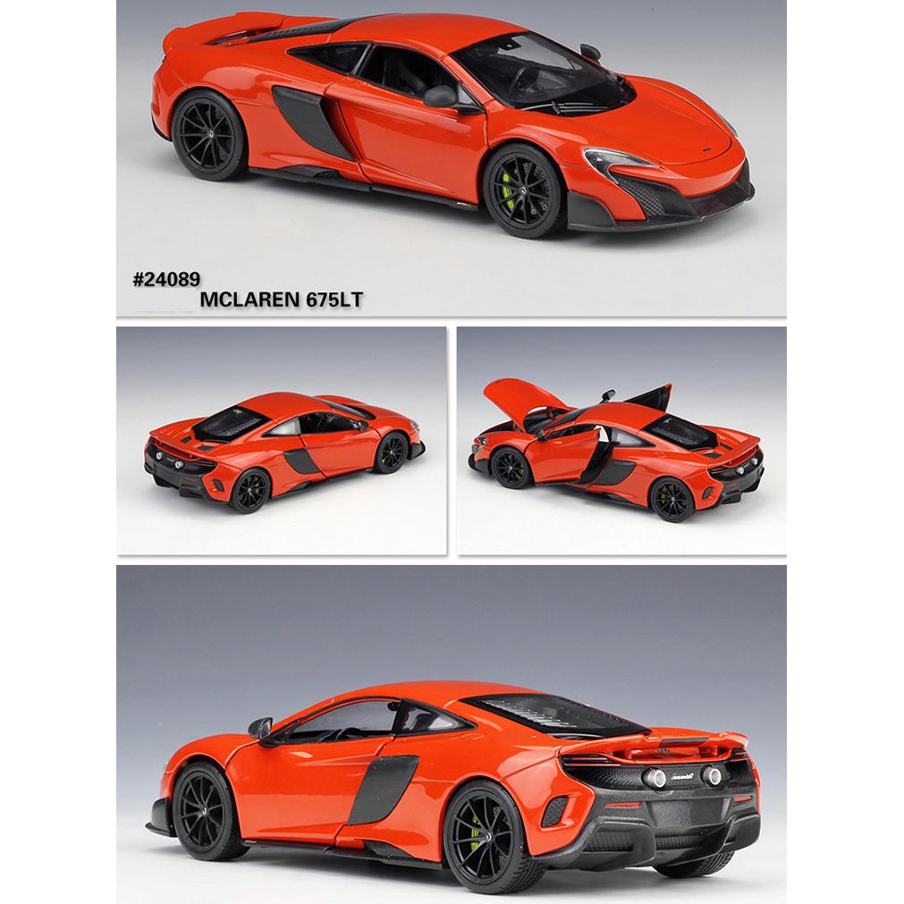 Welly 1:Modello di auto in lega McLaren 675LT in scala 24 Diecast Metallo Veicoli Giocattolo Modello di auto Collezione Alta Simulazione Regali per bambini