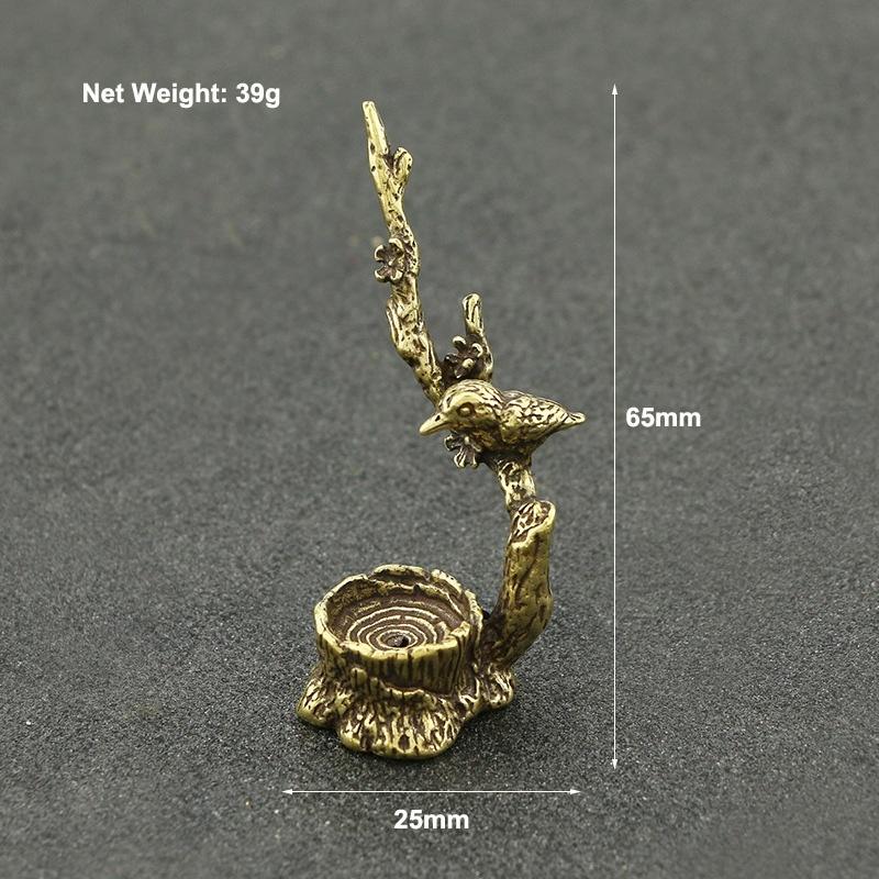 Antique Copper Plum Tree Branch Decoration Creative Animal Tree Stump Incense Burner Home Office Office Desk Decoration