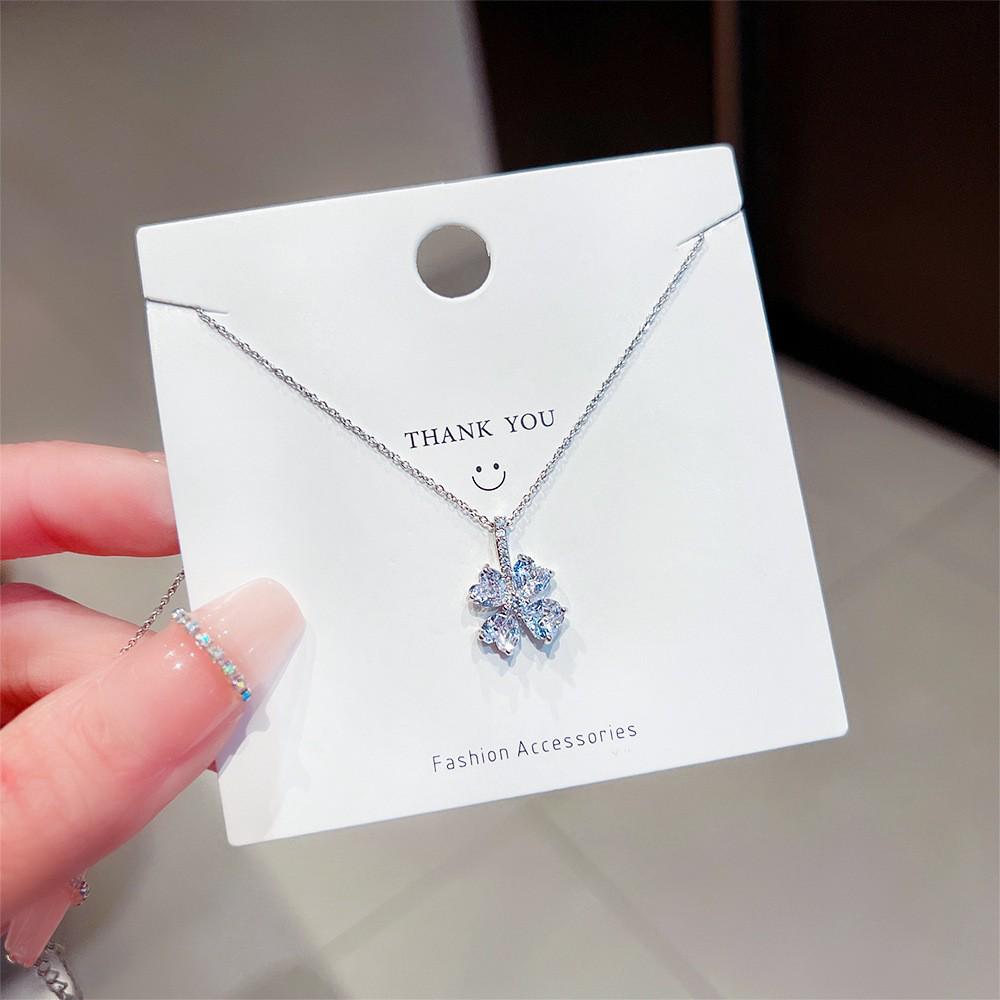 Elegant Zircon Titanium Steel Necklace: Women's Luxury Clavicle Chain with Fashion Pendant