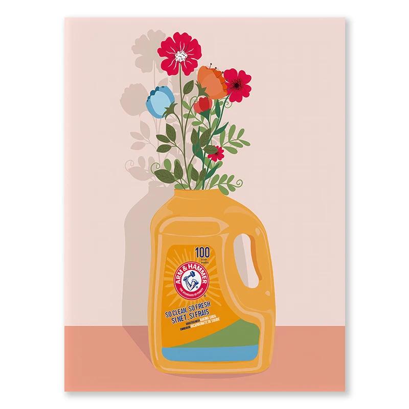 

Colourful Modern Print Laundry Detergent Poster Nordic Pink Art Canvas Painting Toilet Laundry Room Decorative Unframed Wall Art 21cm×30cm NoFrame